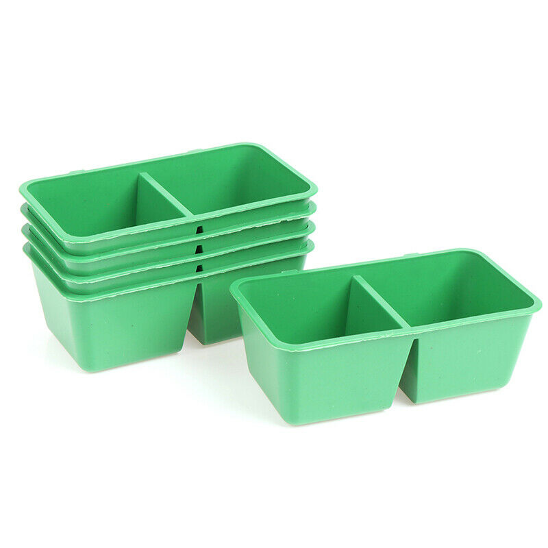 5pcs 2 in 1 Parrot Food Water Bowl Dual Feeding Cup Plastic Pigeons Cage .l8