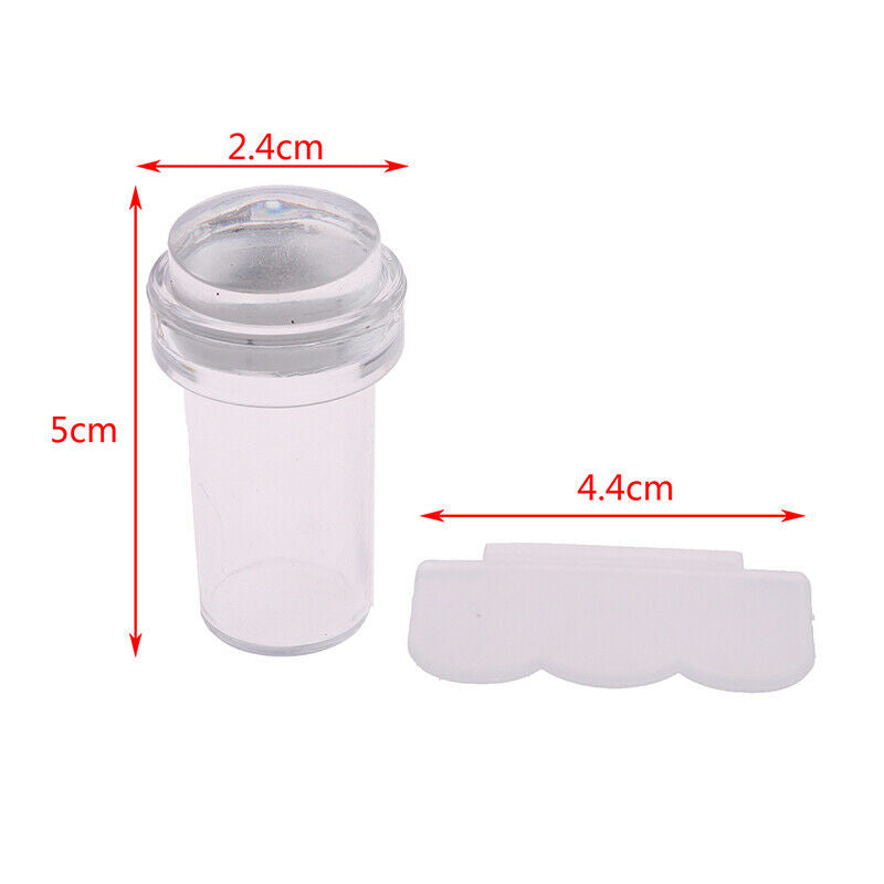Pure Clear Jelly Silicone Nail Art Stamper Scraper Nail Stamp Stamping T HtBUAU