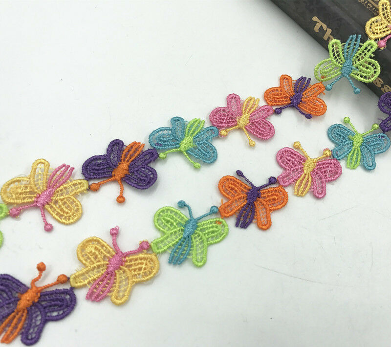 5 Yards butterfly-shape Embroidered lace Trim Wedding Decor Sewing Accessories