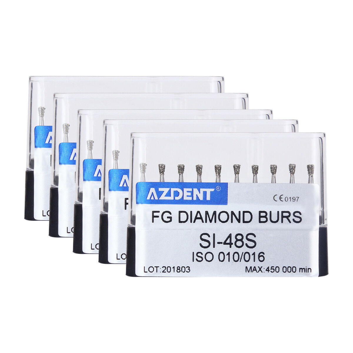 100 Kits Dental Diamond Burs SI-48S Special Form for High Speed Handpiece AZDENT