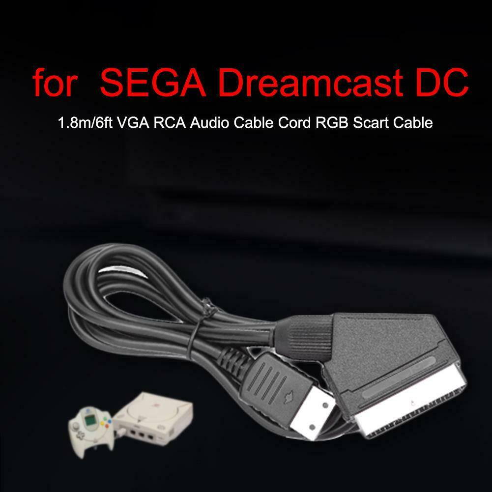 1.8m/6ft VGA RCA Audio Cable Cord RGB Scart Cable for SEGA Dreamcast DC @