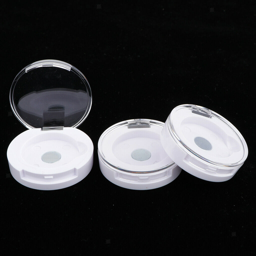Triangle Round Magnetic Eyeshadow Case Potable DIY Blush Box Pallet White