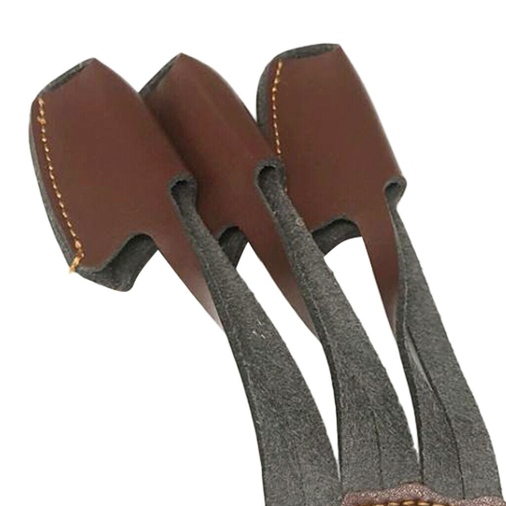 Leather 3 Finger Archery Glove Outdoor Hunting Finger Tab Guard Protector