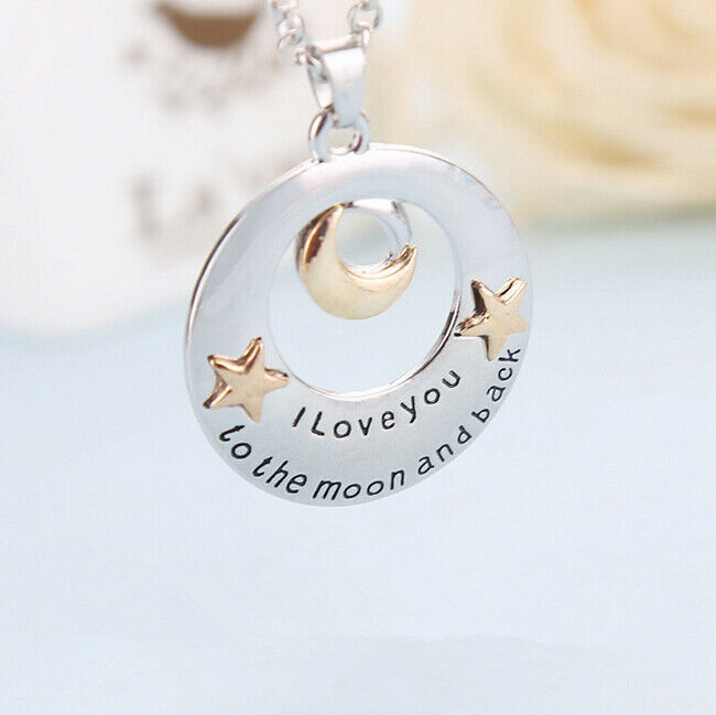 New I Love You To The Moon and Back Pendant Necklace Family Member Cute G.l8