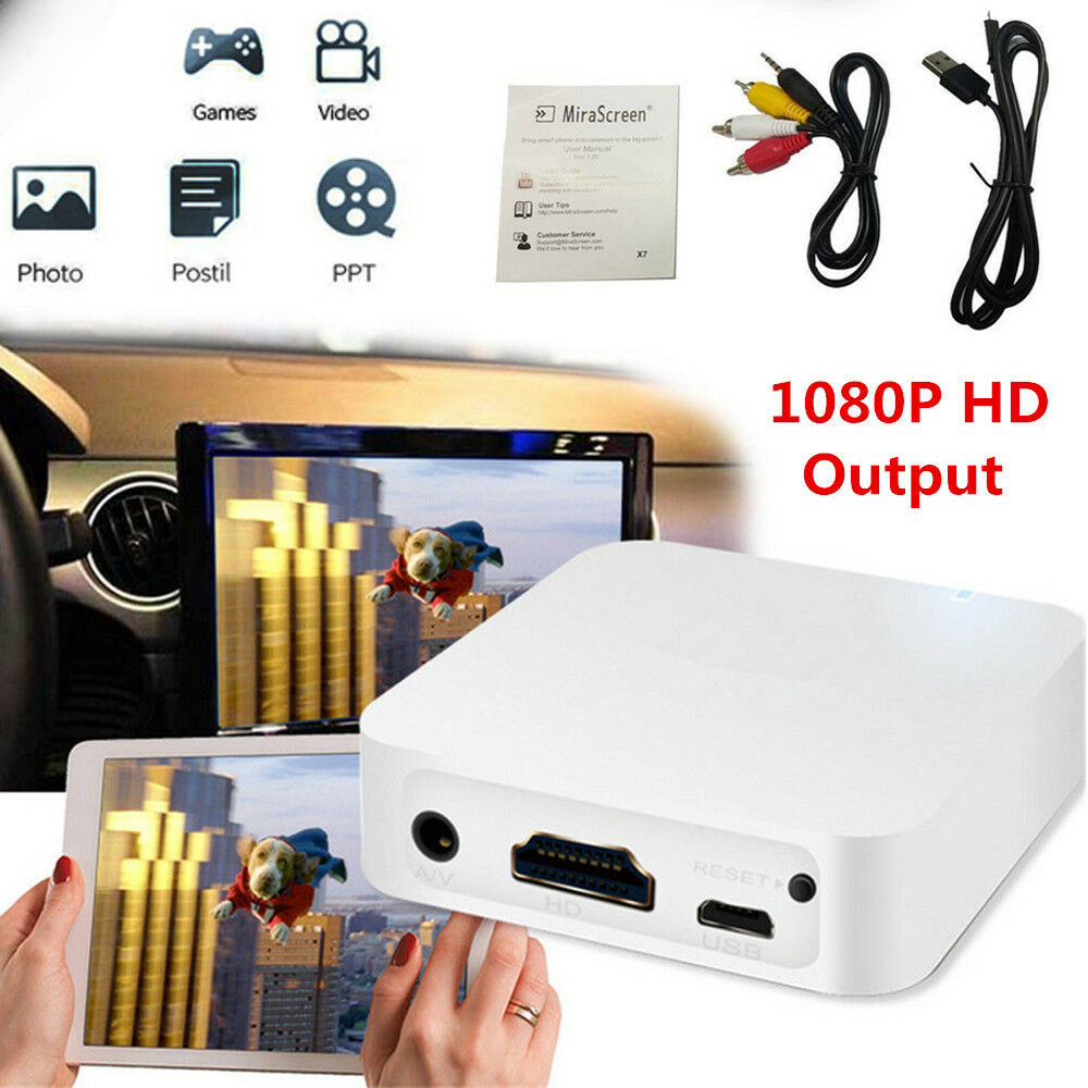 White Car WiFi Display Miracast Box Mirror Link Adapter Airplay DLNA Android iOS
