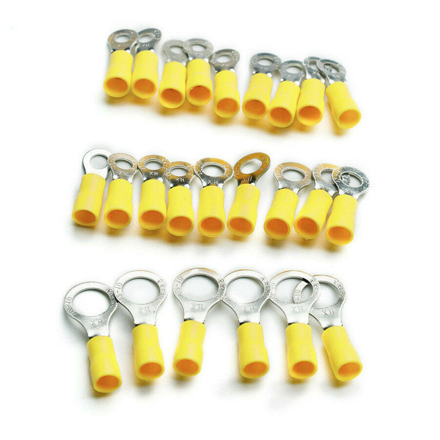 120 Pcs Assorted Insulated Ring Crimp Terminals Car Electrical Wiring Connectors