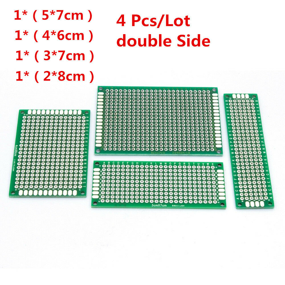 4PCS/Lot 5x7 4x6 3x7 2x8 cm double Side Copper prototype PCB Universal Board Kit