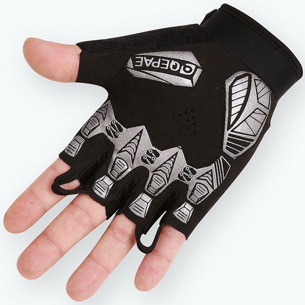 Cycling Gloves Half Finger Bicycle Damping Fingerless Sports Gray XL