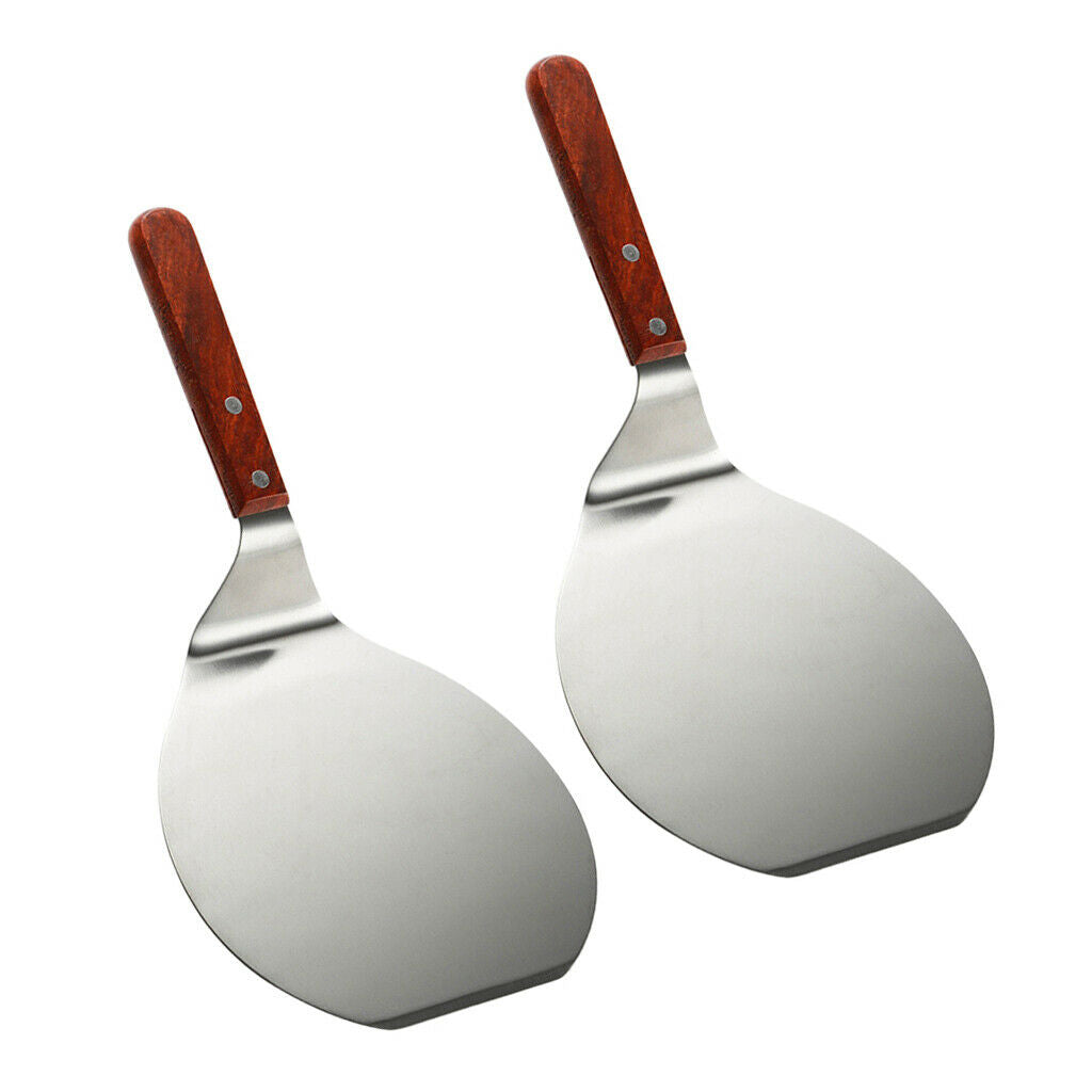 2pcs 13 inch Pizza Peel w/ Wood Handle Pizza Shovel Lifter Baking Tools