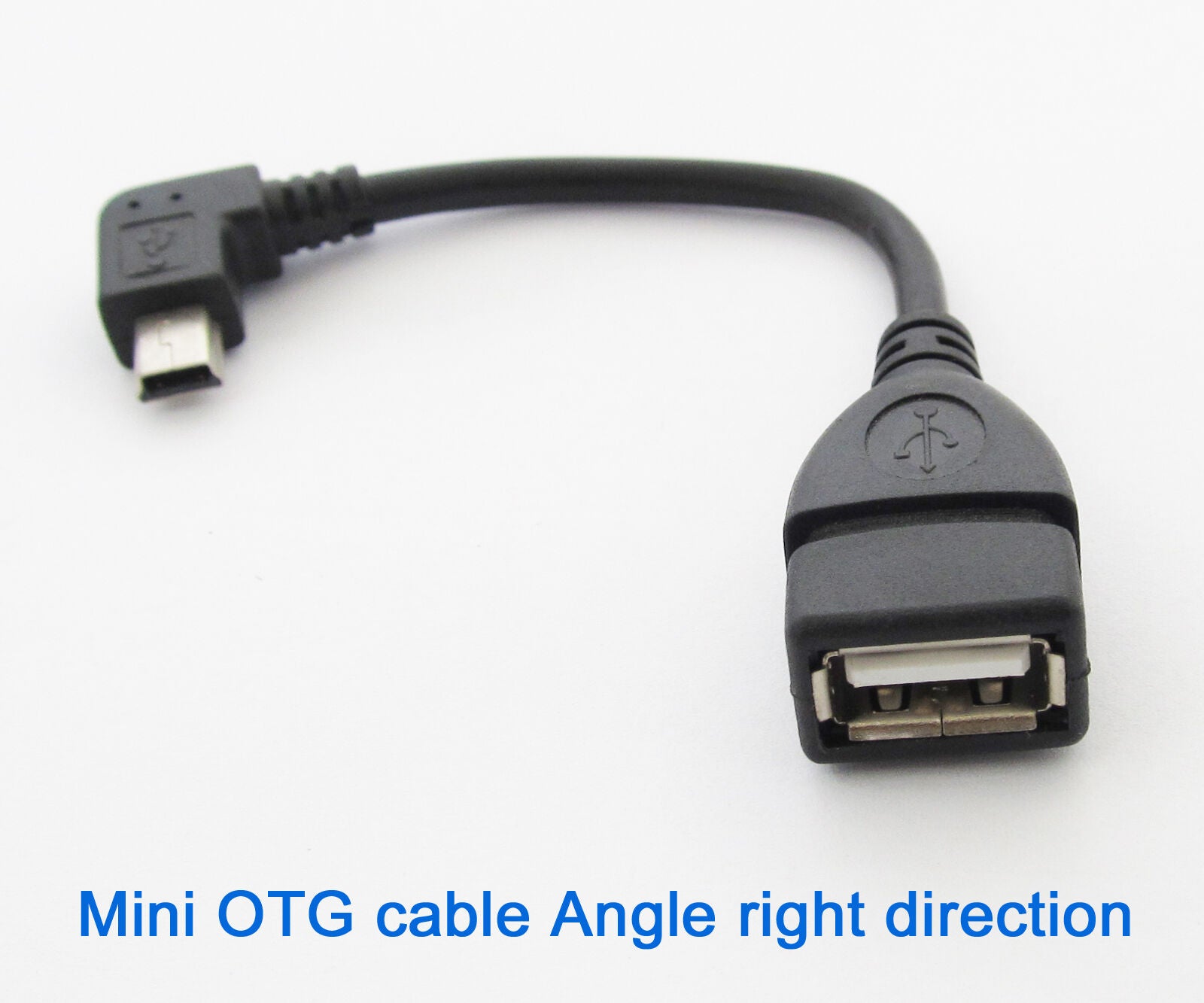 50pcs Mini Right Angle 5pin Male Plug To USB 2.O Female Mini OTG Cable Connector