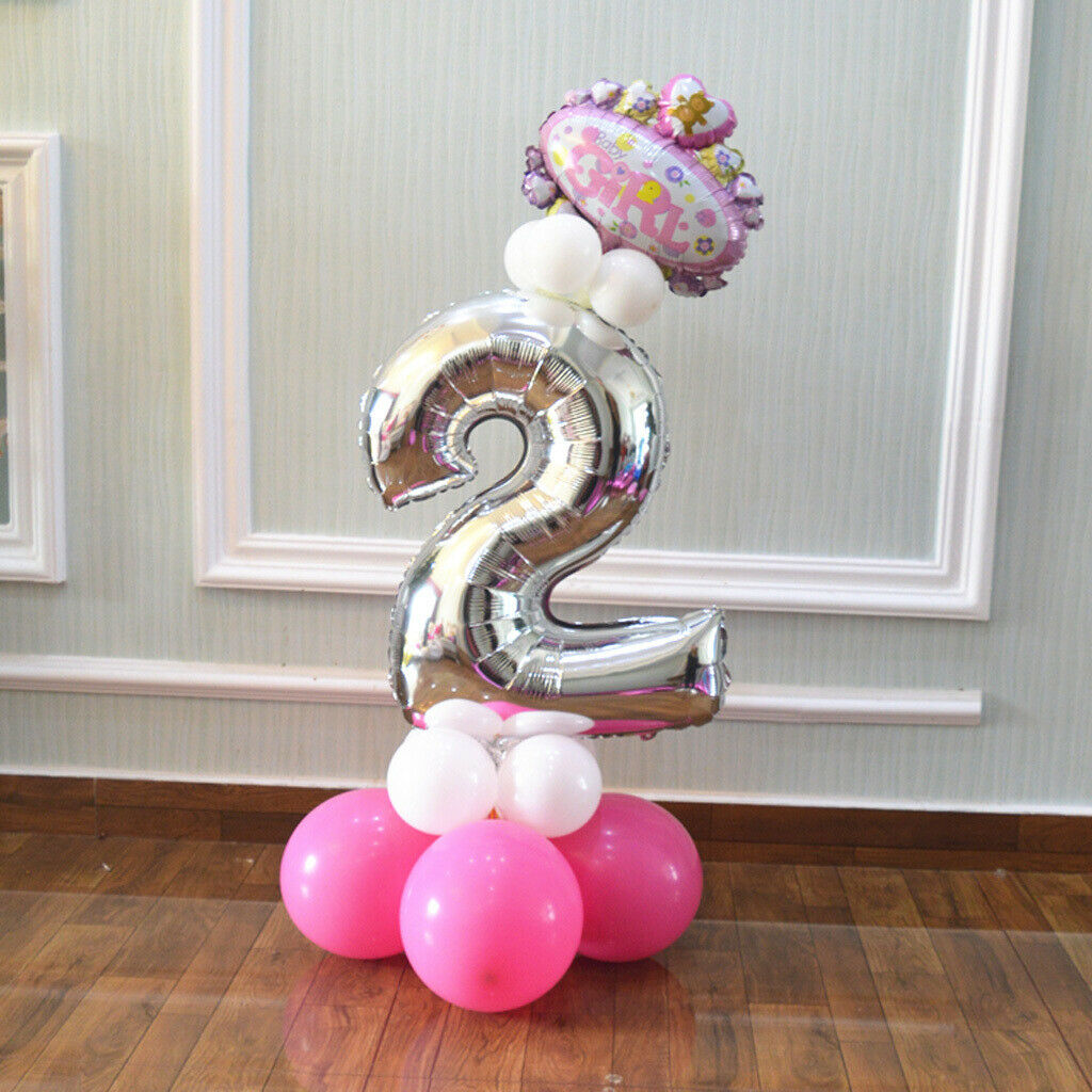 32" Digit Helium Ballons Number Foil Balloon Baby Birthday Decor Number 2