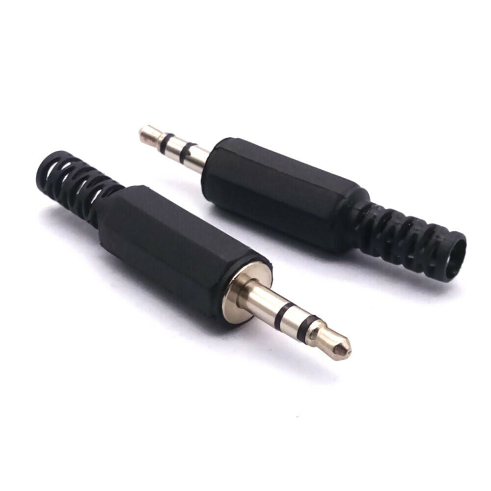 10Pcs/Lot 3.5mm Plastic HeadPhone Connector Stereo Audio Male Plug Adaptor
