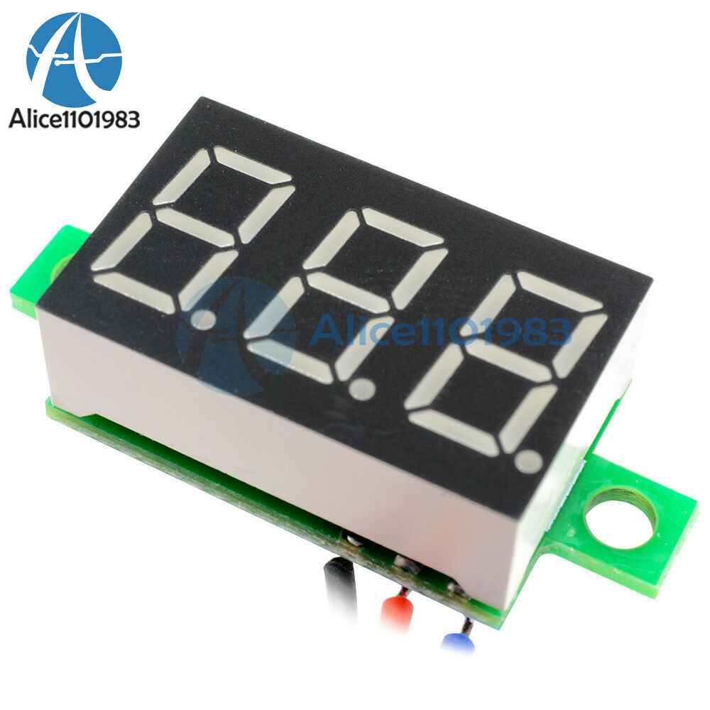 3 Wires 0.36″ DC 0-30V LED Panel Voltage Meter 3-Digital Display Voltmeter Red