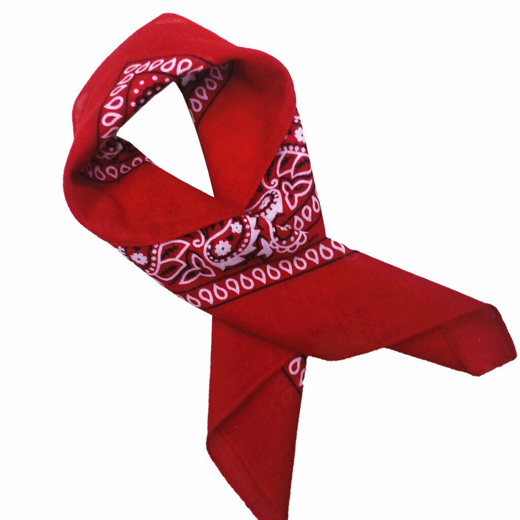 2Pcs 100% Cotton Paisley Print Paisley Cowboy Bandana Head Wrap Hair Band