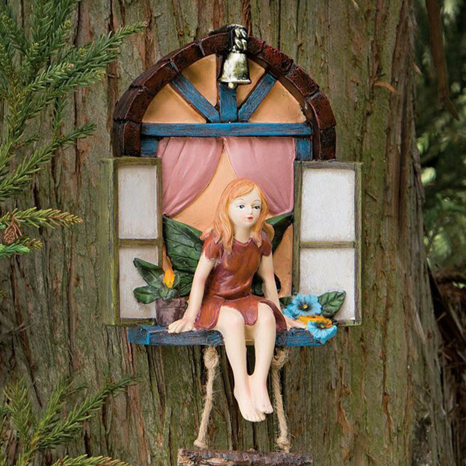 Garden Fairy Tree Peeker Novelty Ornament Decoration Funny Face Fence Decor