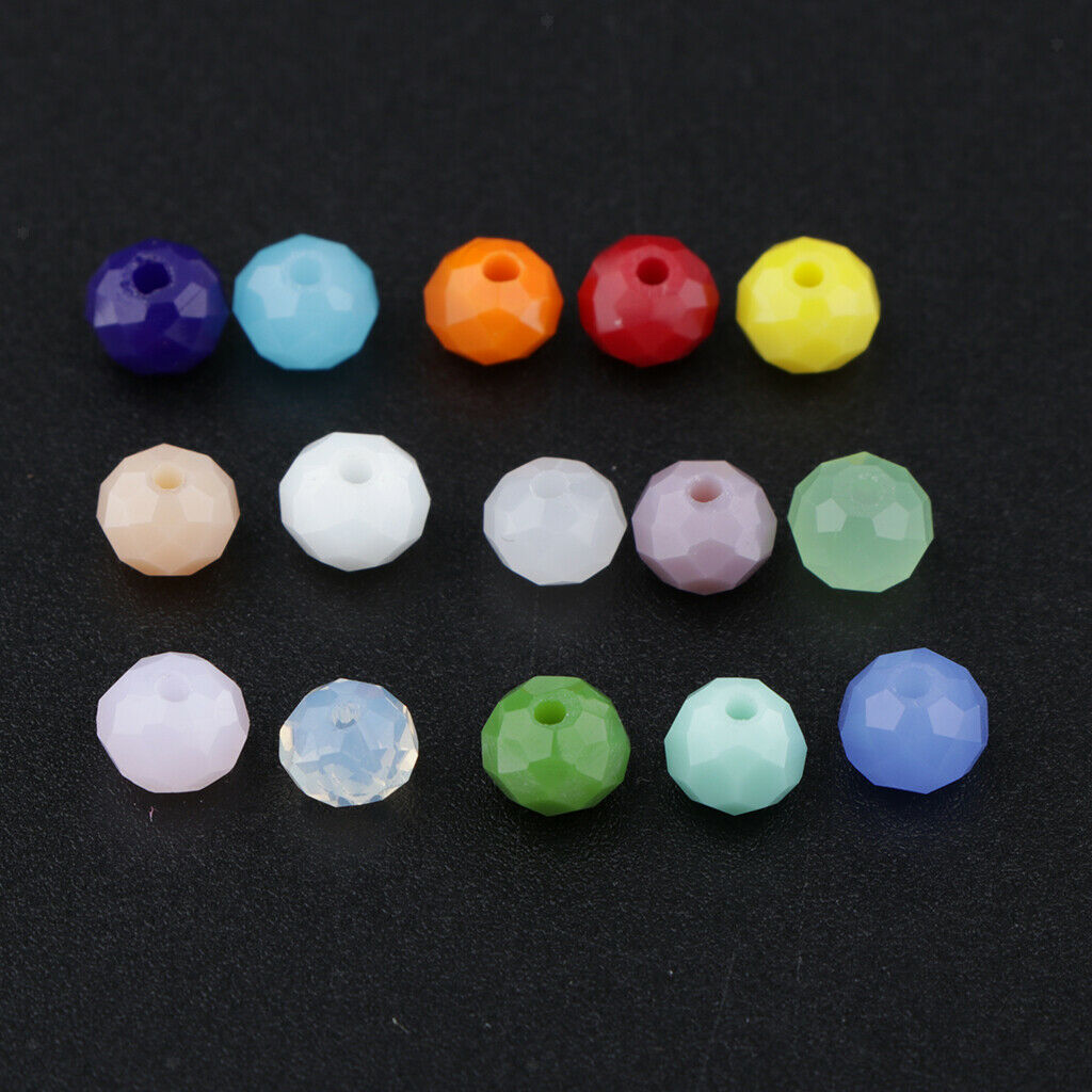 750Pcs 6mm Spacer Beads Bulk Mix Colors Faceted Crystal Glass Beads Loose