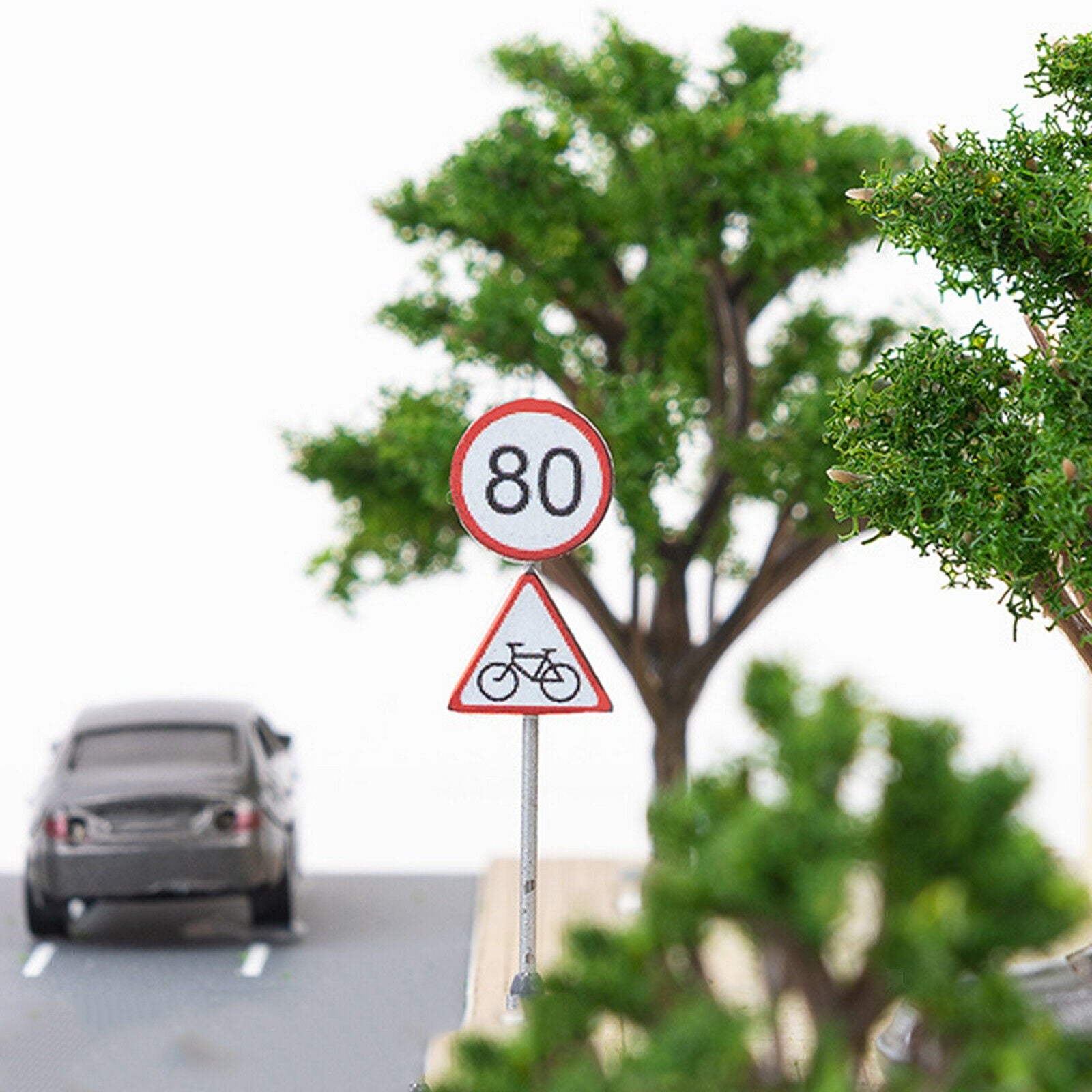 Set of 14 1/87 DIY Micro Landscape Decoration Road Signs Architectural Decor