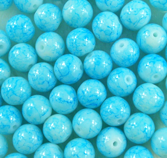 200Pcs 4mm Light  Blue Round Czech Glass Spacer Loose Beads