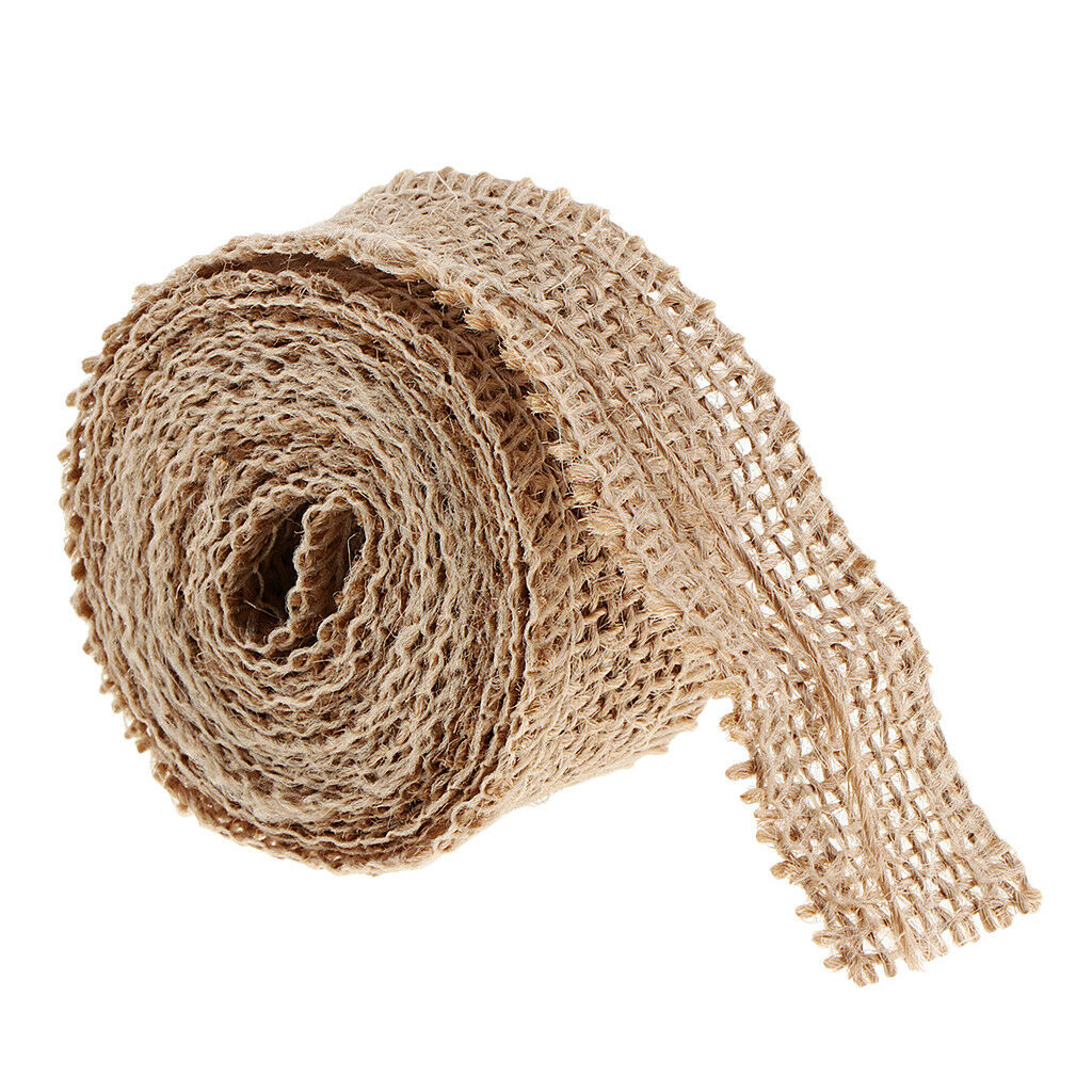 2 Meters Jute Burlap Hessian Ribbon Trim Tape Rustic for Wedding Craft 25mm