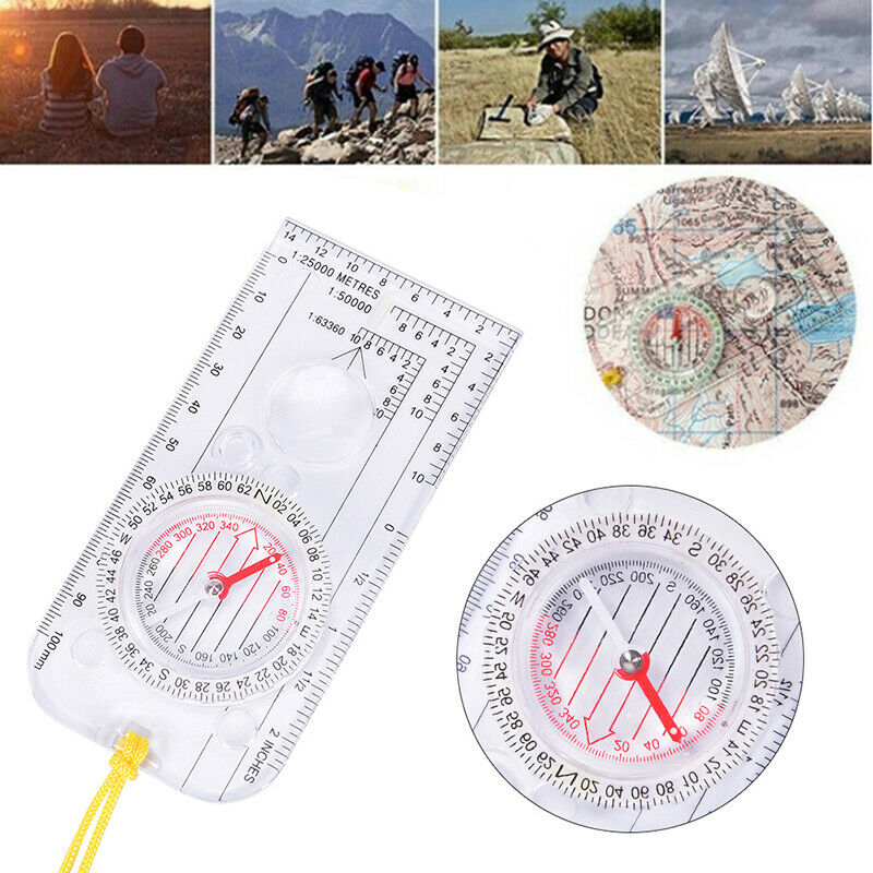 Magnifying Orienteering Compass Navigation Map Reading Scouts Cadet Hikin.l8