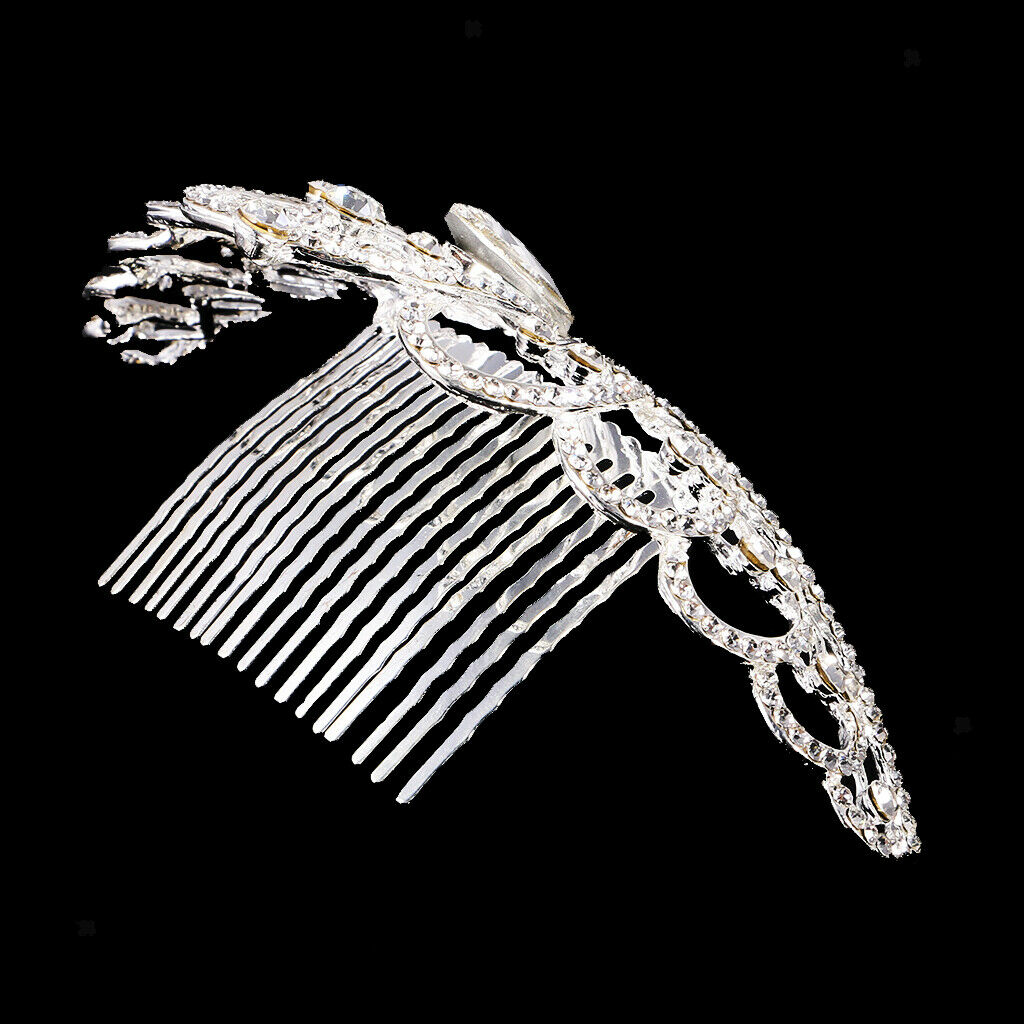 Wedding Bridal Princess Crystal Rhinestone Love Heart Crown Tiara Hair Comb