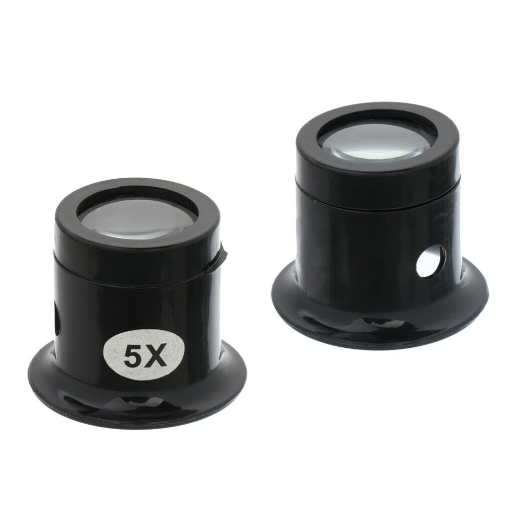 2 Pieces 10X Magnifier 5X Magnifier for Watch Repair Jewelry for Jewelers