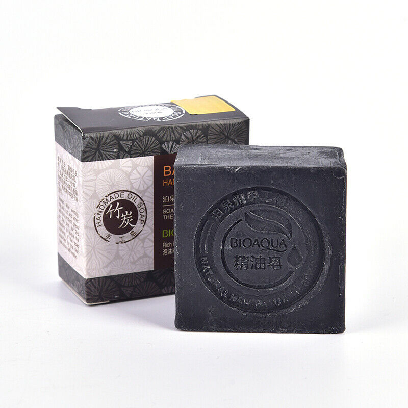 Black Bamboo Charcoal Soap Treatment Skin Care Face Body Clear Whitening Soap SJ