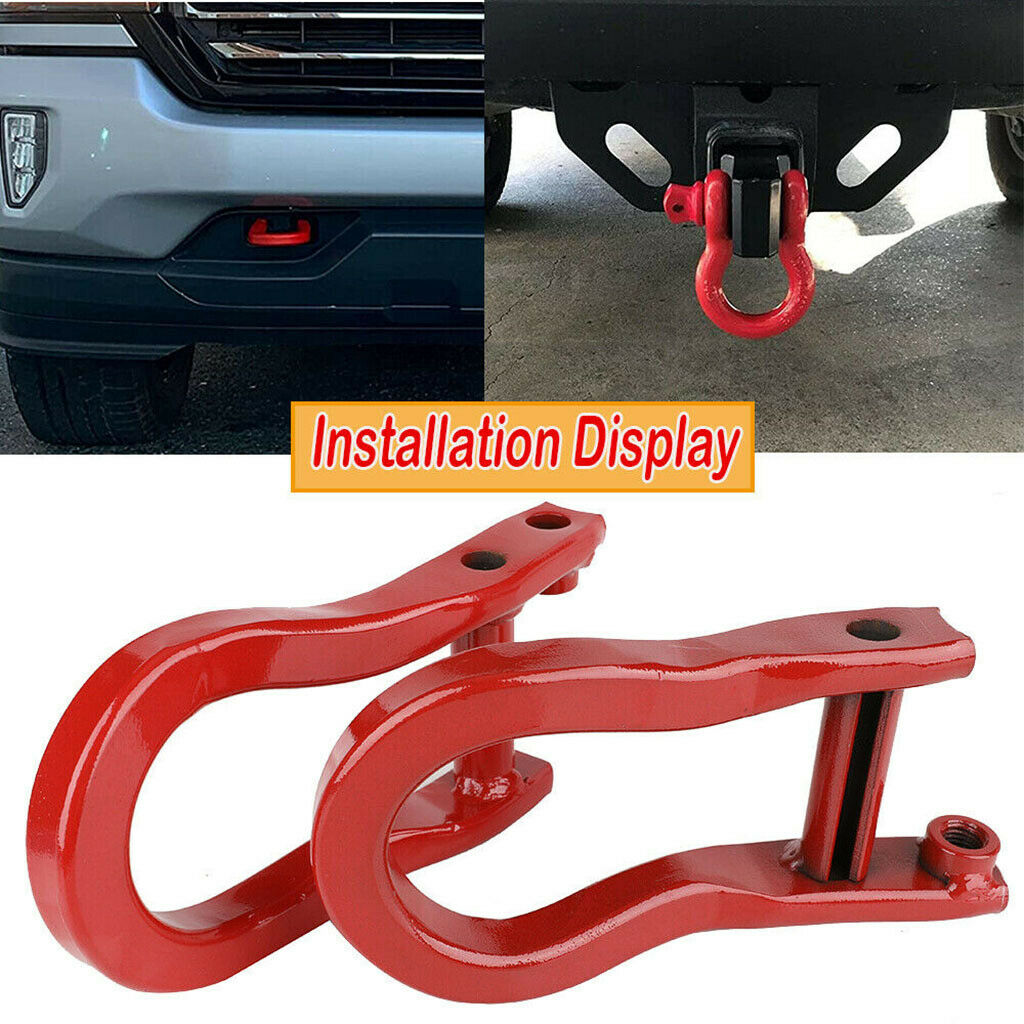 2x Tow Hooks Fits for Chevrolet Silverado 1500 07-18 Red Vehicle Parts Acc