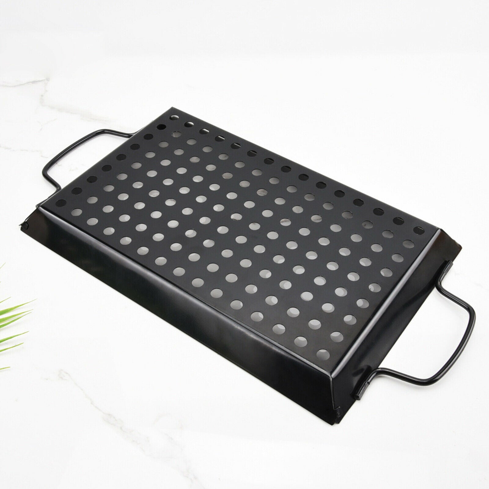 Non Stick BBQ Pans Grill Topper Basket Carbon Steel Outdoor Camping Cooking