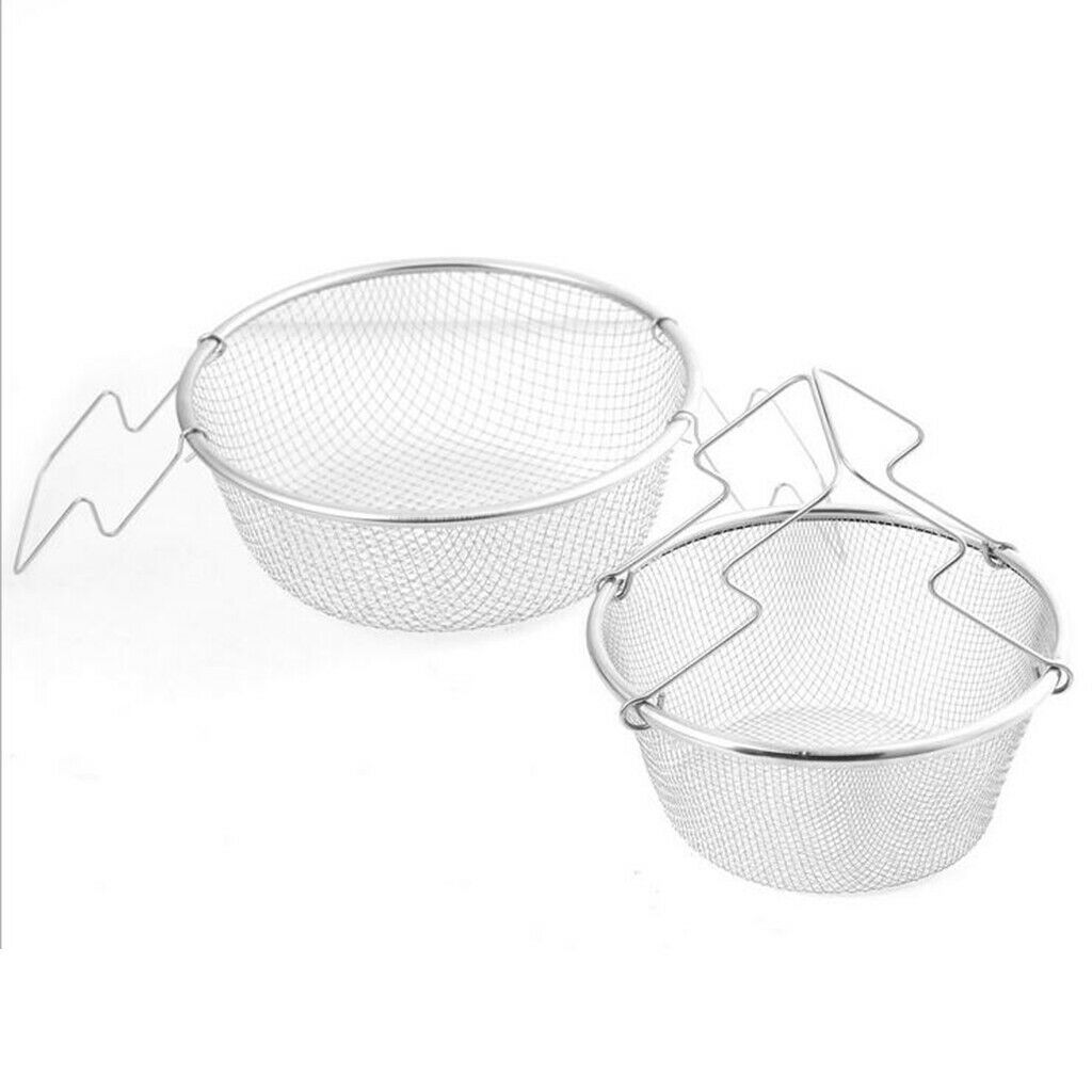 18cm & 23cm Durable Stainless Steel Kitchen Strainer Basket Kitchen Colander