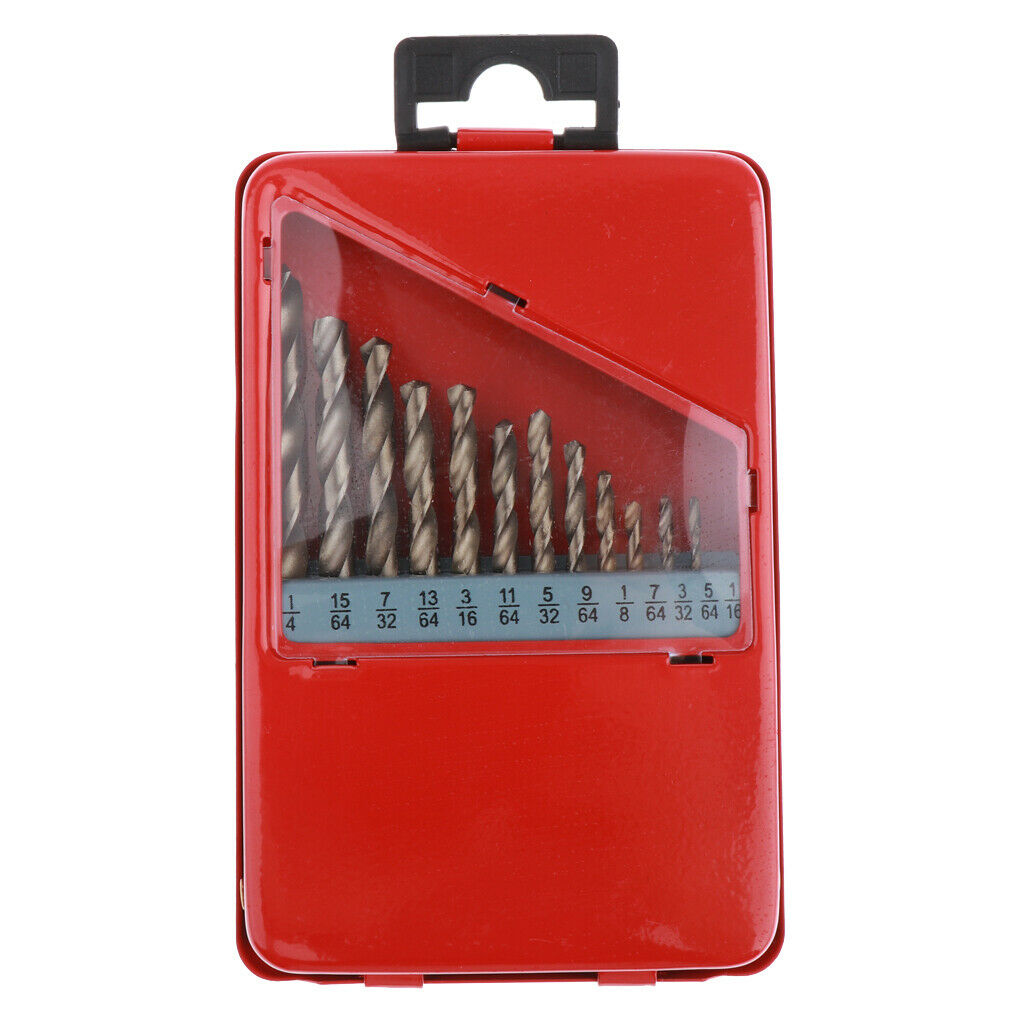 13pcs Torsion Twist Drill Bits Straight Shank HSS High Quality Steel Drill Bits