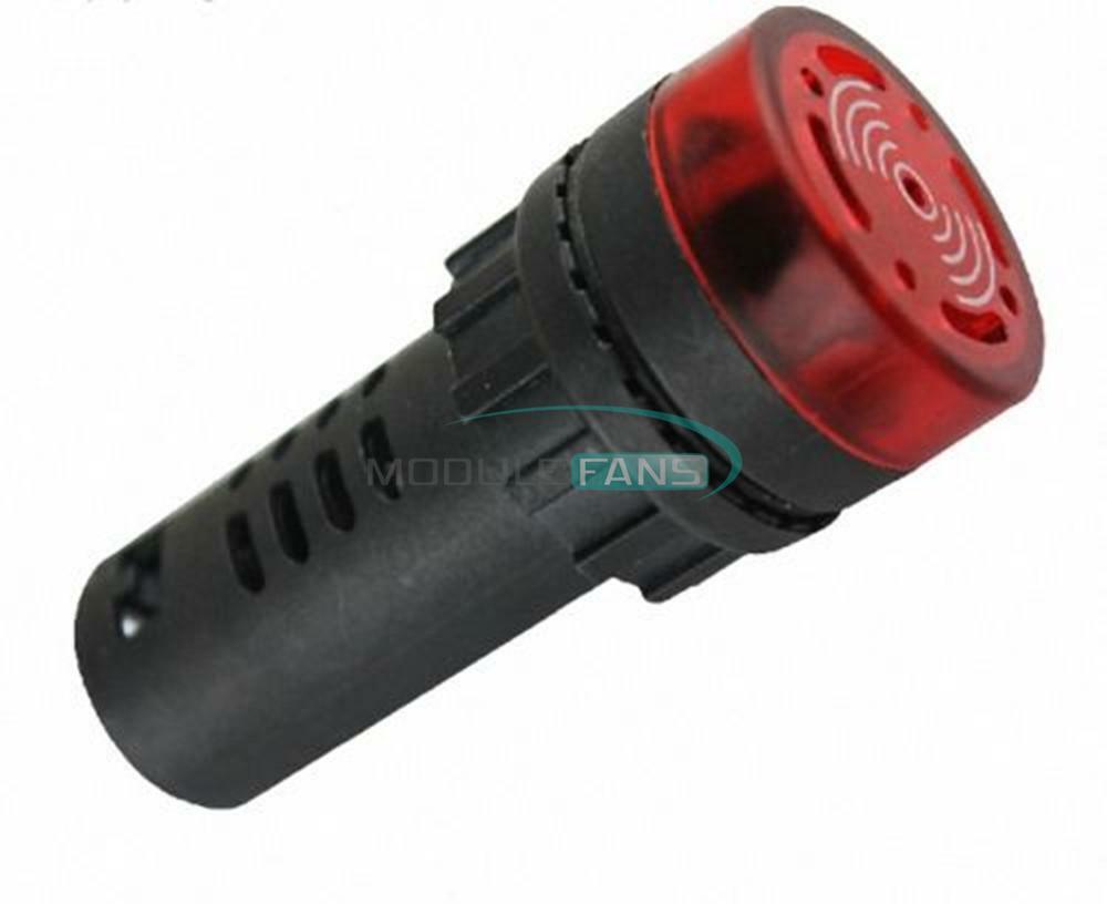 2PCS 12V 22mm AD16-22SM Red LED Flash Alarm Indicator Light Lamp with Buzze