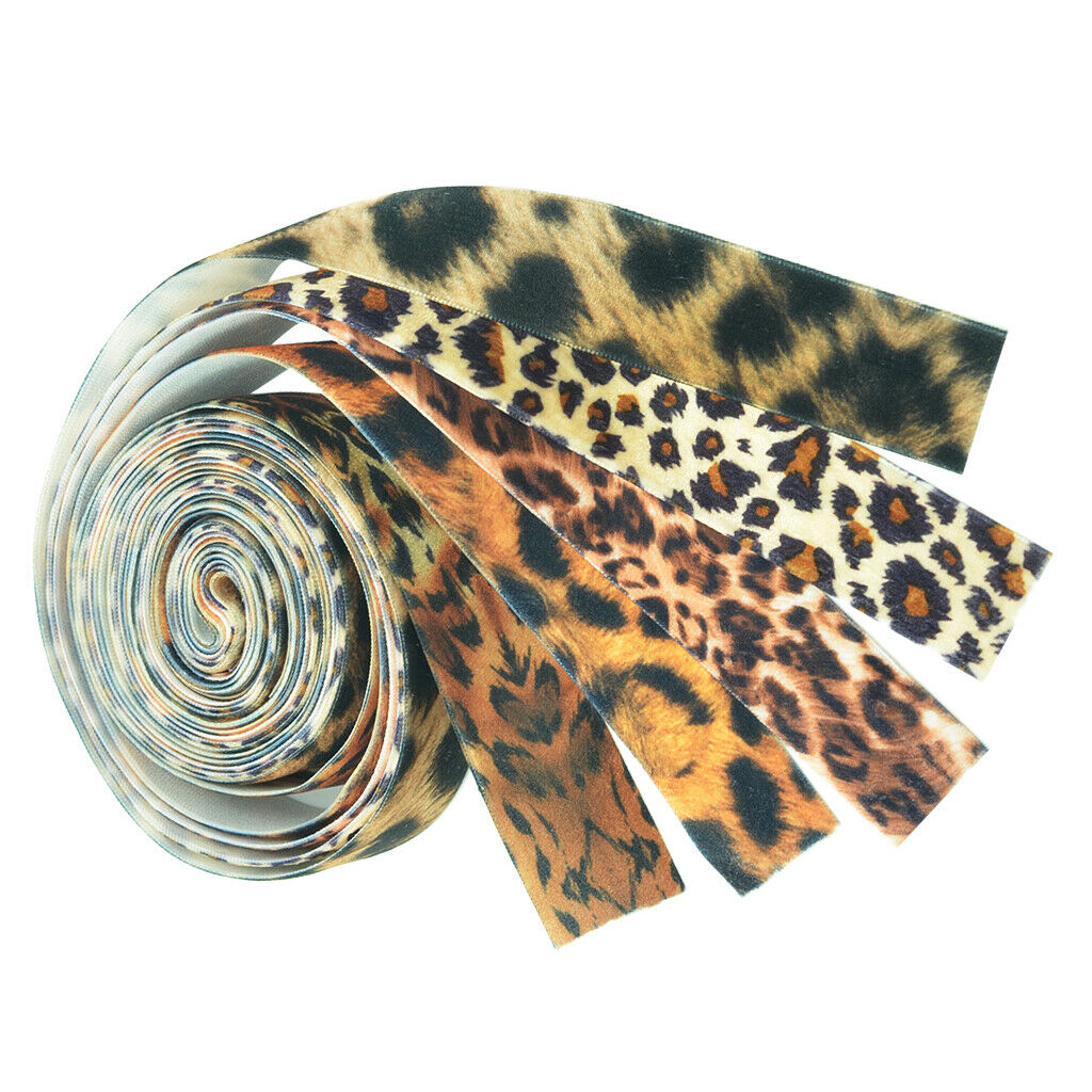 25mm 5 Yard Leopard Style Velvet Ribbon For Crafts Decoration Hair Accessory