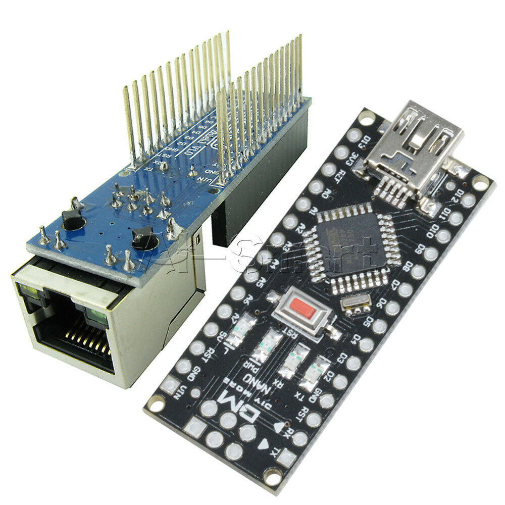 USB Nano V4.0 V3.0 Atmega328P Board+ENC28J60 Ethernet Shield Module For Arduino