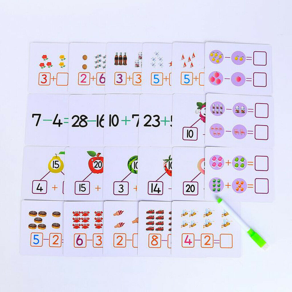 3 Set (Alphabet,Number,Addition and subtraction) Learning Flash Cards Preschool