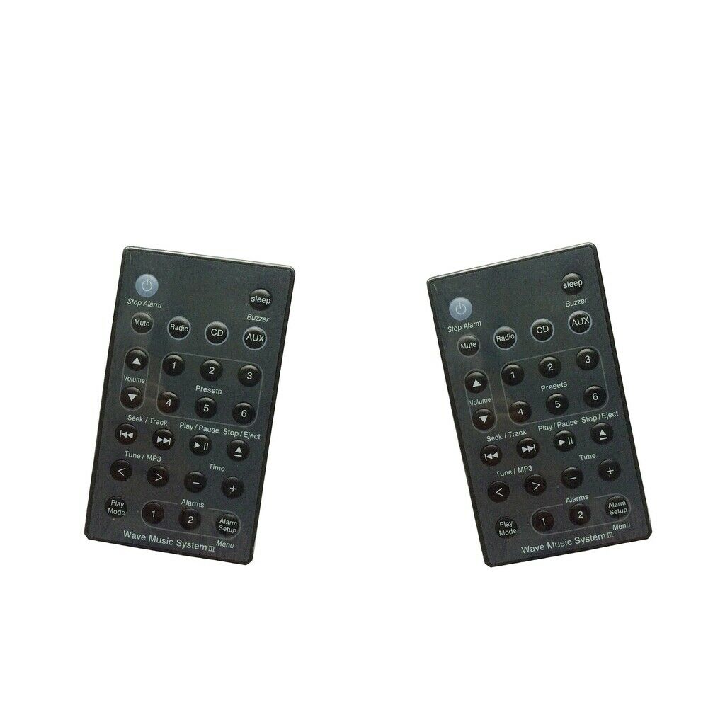 2 Piece New Remote Control Universal for B-Wave Music Radio System Black