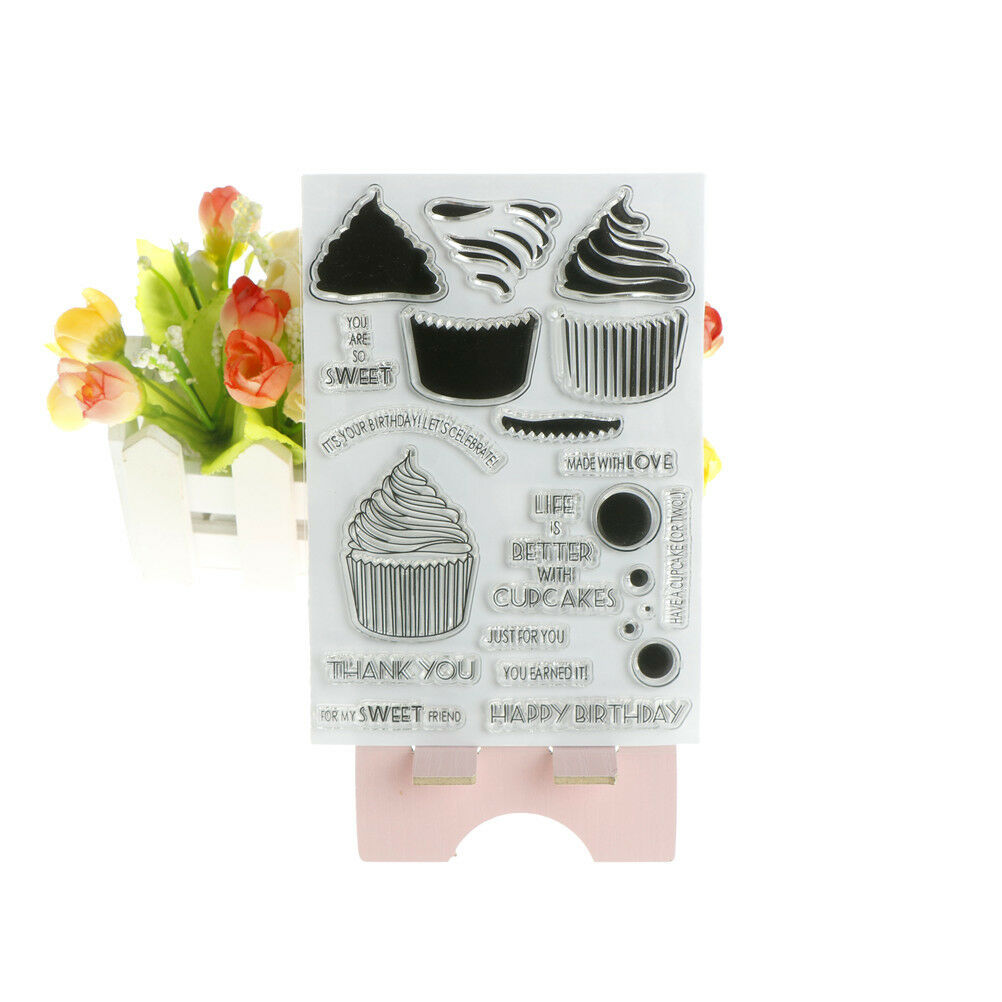 Cupcakes DIY Transparent Silicone Clear Stamps Scrapbooking Album Cards De.l8