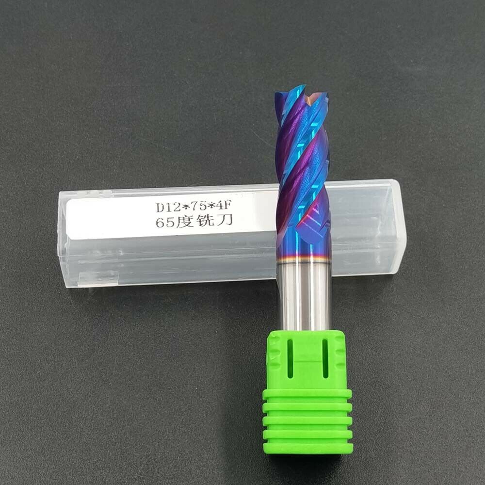 HRC65° φ12×75×4F 12mm Tungsten Carbide End Mill 4-Flute D12*75*4F Milling Cutter