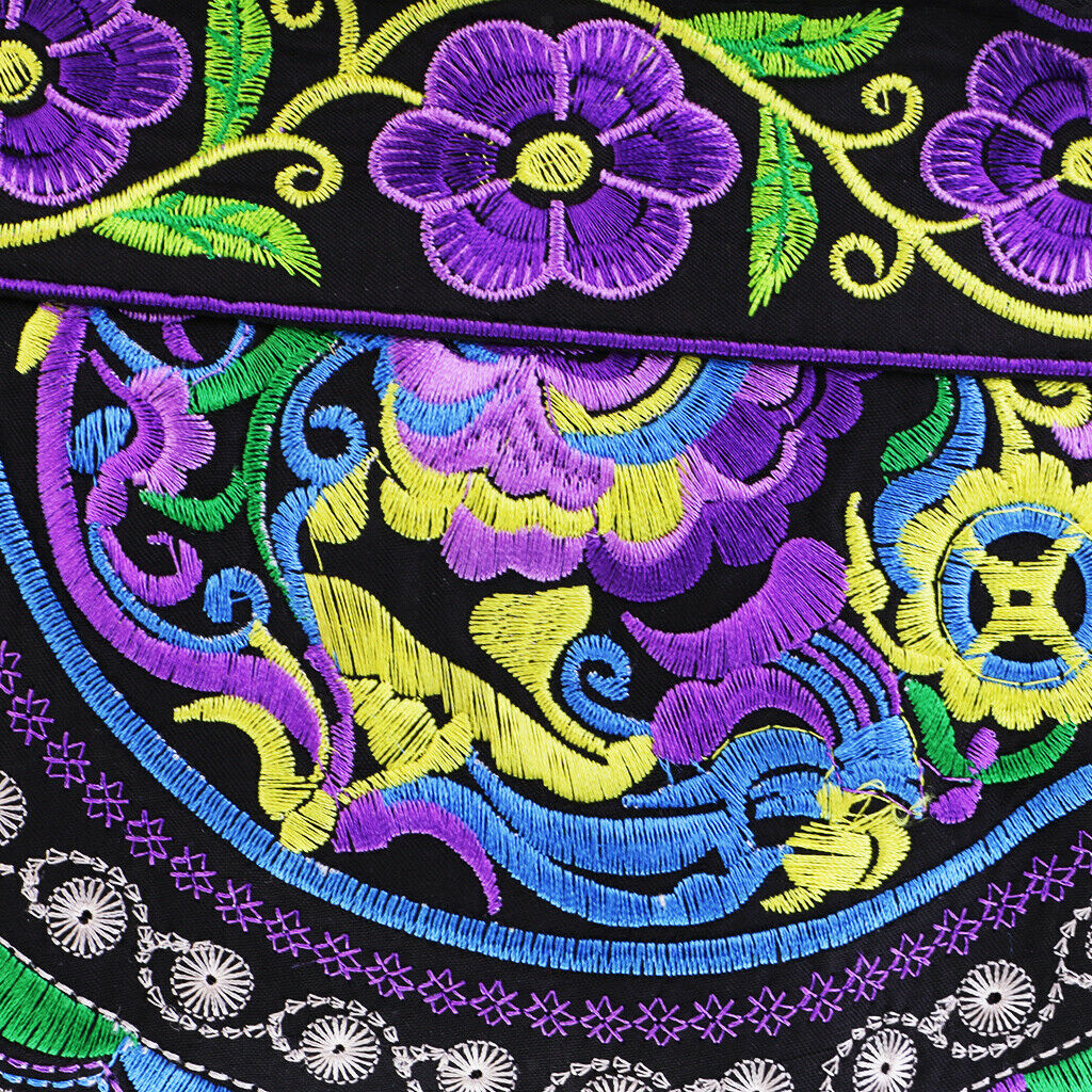 Handmade Double-sided Flower Embroidered Shoulder Bag Women Bags # 7