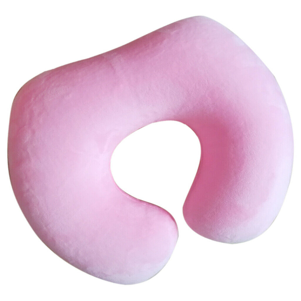 Travel Airplanes Soft Velvet Inflatable Neck Pillow For Children Pink