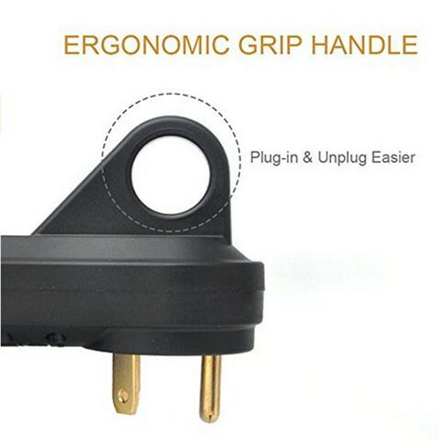 125V/30A Male Plug Handle Electrical Plug Adapter for RV Trailer Camper Caravan