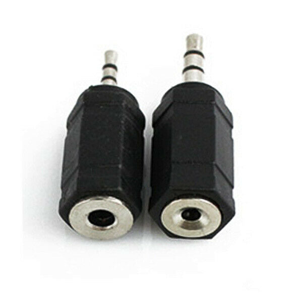 2pcs 2.5mm to 3.5mm Stereo Earphone Audio Adapter Connector for Cable @