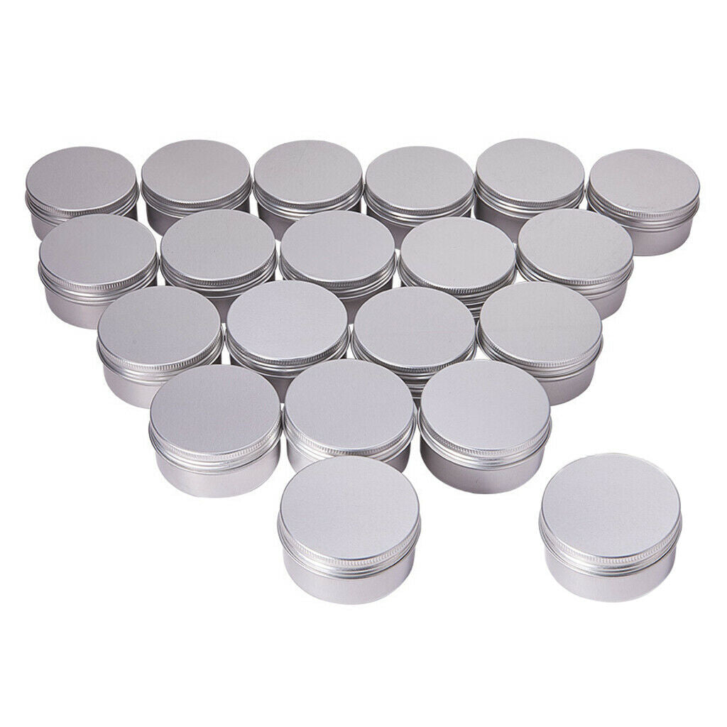 Aluminium Tin Jars, 20x 80ml Runde Aluminium Tin Cosmetic Container with Lid