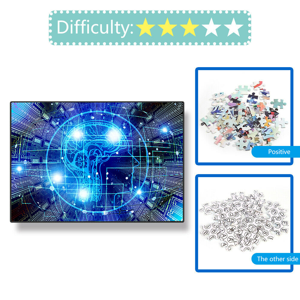 1000pcs DIY Brainstorm Picture Puzzle Educational Learning Assembling Toys @