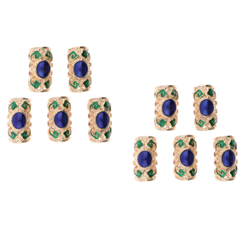 10x Aluminum  Hair Cuff Hair Styling DIY Braiding Rings Clips Tubes