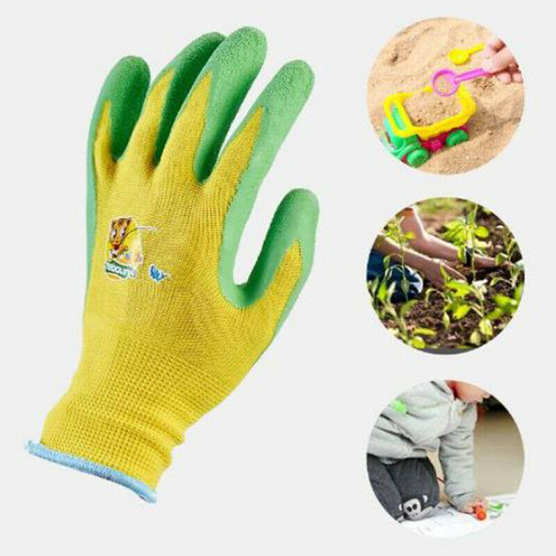 Kids /Junior Garden Safety Rubber Coated Gloves DIY Age from Year 6 to Year DF