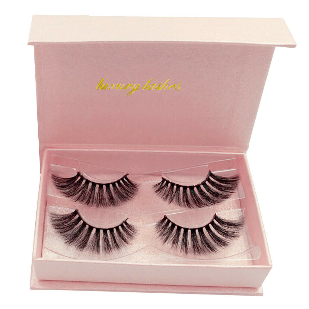 2 Pairs Mink Long Messy Cross Thick False Eyelashes for Lashes Extension 83