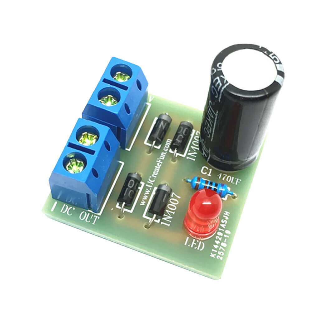 IN4007 Full Wave Bridge AC To DC Power Converter Circuit Board 3-18V Kits Acce