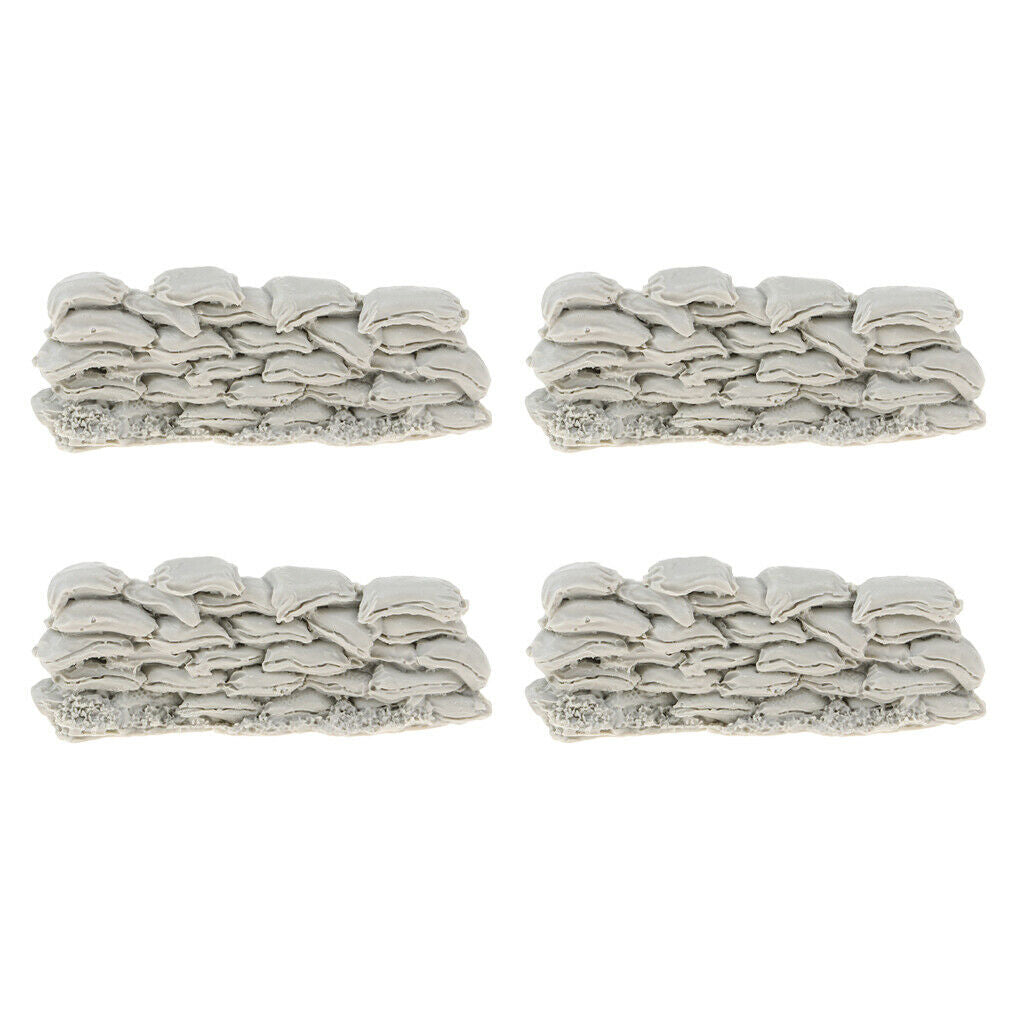 4 Pieces 1/35 Sandbags Sculpture Shelters Bunkers Decor Scenario Ornaments