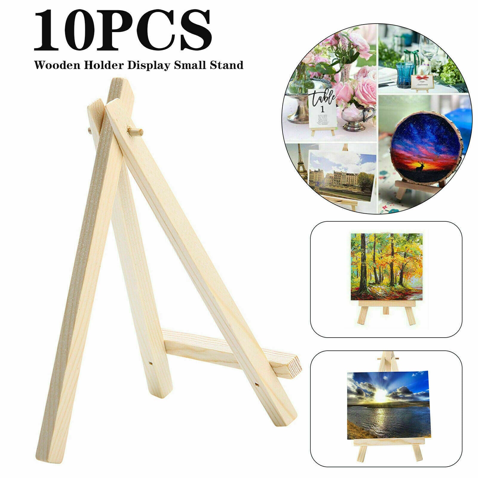 10pcs/set Mini Wooden Easel Wood Artist Easels Display Stand Art Painting Canvas